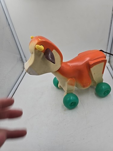 Vintage 1972 Fisher Price Molly Moo Cow Pull Along Toy #132 Wags Tail When Pull - Picture 2 of 10