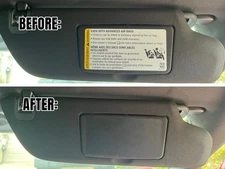 For Corvette C8 2020-2026 Inside Sun Visor Warning Label Blackout Decals