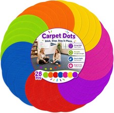 28 Pcs Carpet Dots for Classroom Seating 4 Inch Floor Markers Colorful Spots