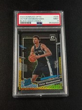 JSY# 1/5 VICTOR WEMBANYAMA PSA 9 2023 DONRUSS OPTIC #225 BLACK GOLD PRIZM ROOKIE