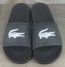 Lacoste Crocodile Synthetic Black/White Slides - Men s Size 13 - NWOT