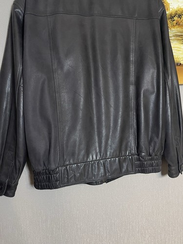 Vintage Dark Brown Leather Jacket Acne Style Hype Size L - Picture 16 of 20