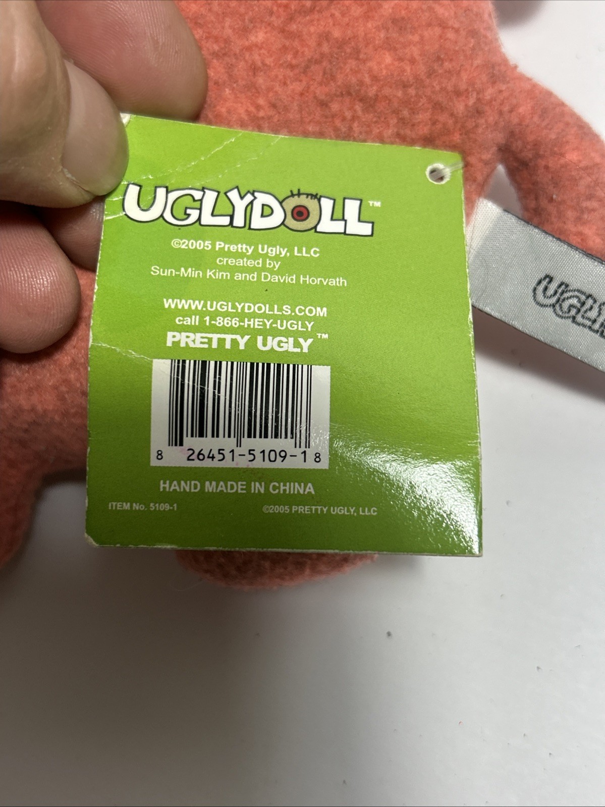 UGLY DOLL  Lot Of 2 - Pink Ox (with Tag 2005 & Jeero 2002 Pretty Ugly LLC RARE