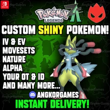 ✨ Custom Any Shiny Pokemon ✨6IV ALPHA MAXED STATS✨Trainer ID✨ Pokemon Legends ZA