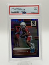 2022 Panini Donruss Rookie Keaontay Ingram #P-349 Optic Preview Purple /50 PSA 9