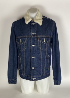 Levi's Blue Denim Sherpa Trucker Jacket - Men's Size Medium