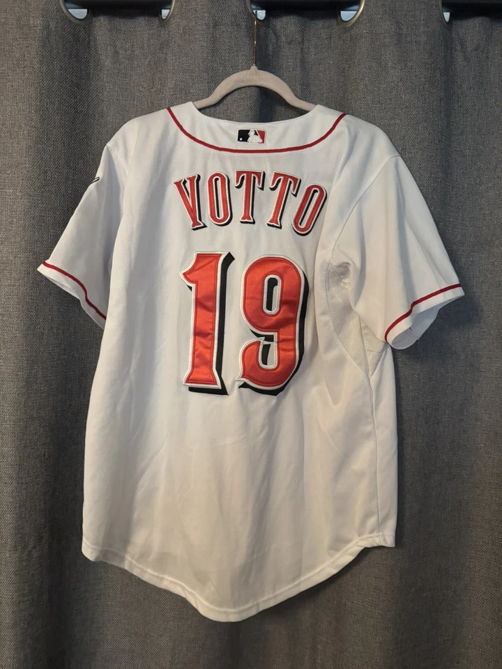 Authentic Joey Votto Cincinnati Reds Men's Home White Jersey w/ Team Patch 90’s - Image 3 of 3