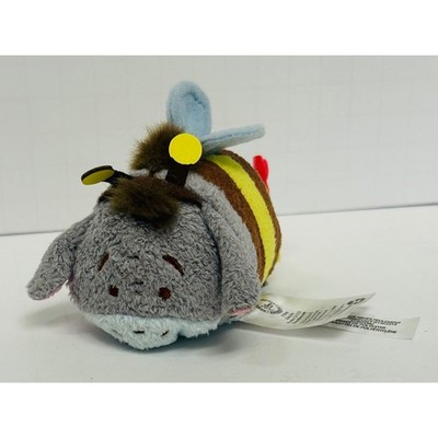 Disney Store Winnie the Pooh 3.5'' Eeyore Gray Bumble Bee Tsum Tsum Plush Toy
