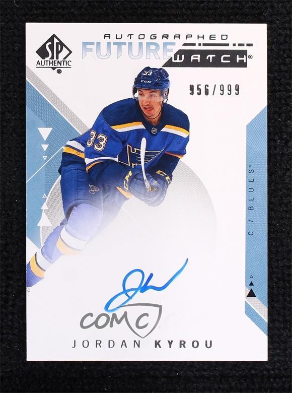 2018-19 SP Authentic Auto Future Watch 956/999 Jordan Kyrou #208 Auto 15j6