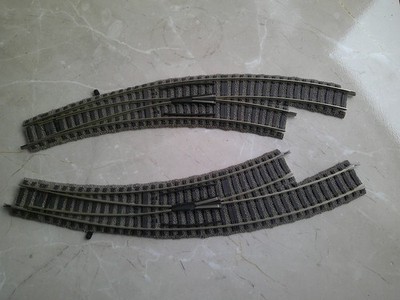 2 Bogenweichen 6142 L / R Hand Profilgleis Fleischmann Spur H0 (FM-3)