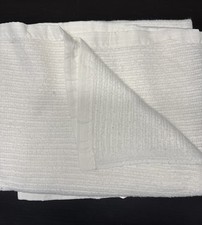 Vintage Esmond Waffle Weave Satin Trim Acrylic Blend White Blanket 78X78 In
