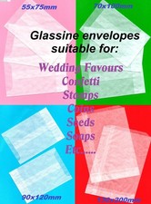 ECO FRIENDLY Glassine Bags: 4 sizes: seeds, stamps, confetti, melts - weddings.