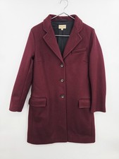 Cro' Jack Bromley Coat Size Large Burgundy Wool Rich