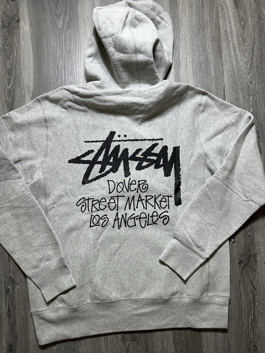 Stussy Dover Street Market Los Angeles Large Full Zip Gray Hoodie