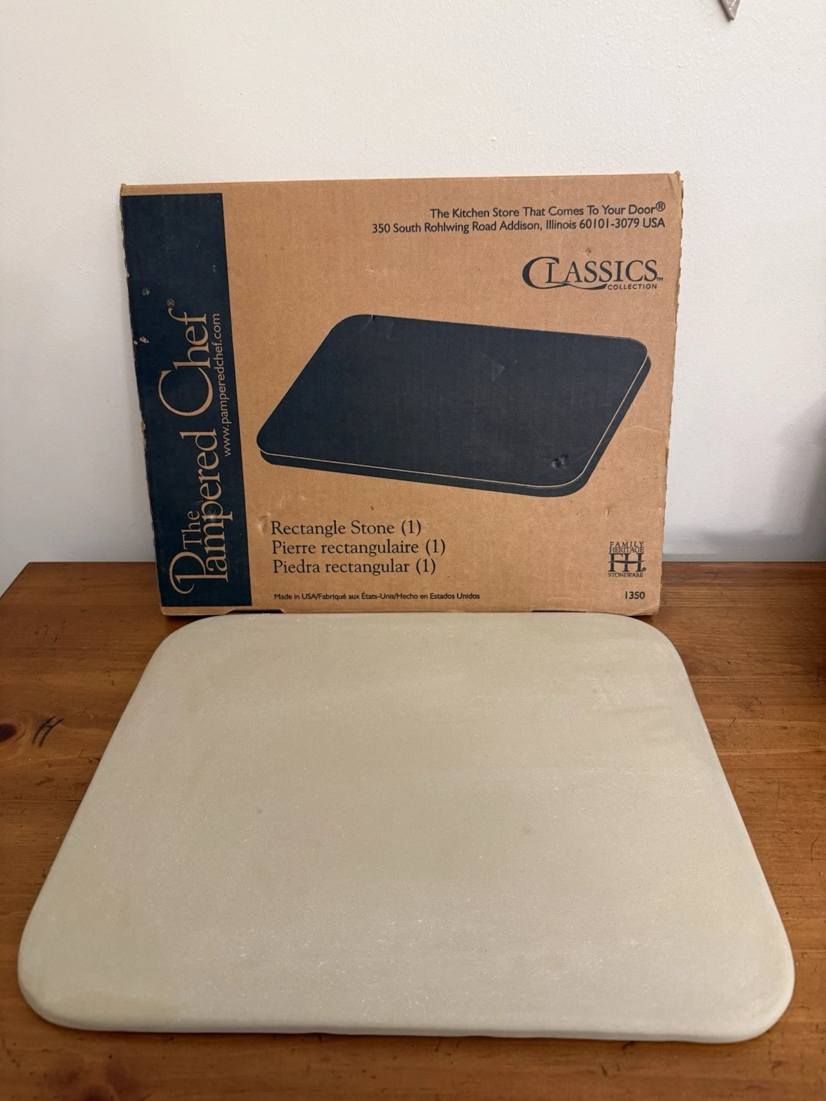 PAMPERED CHEF 1350 STONEWARE RECTANGLE BAKING STONE PIZZA 12X15 COOKIE SHEET
Opens in a new window o
