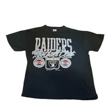 VTG Oakland Raiders T-Shirt Men's Large Logo 7 Single Stitch 1990 NFL USA Made