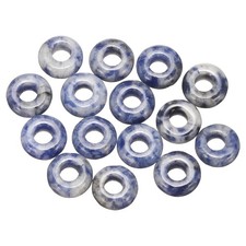 15pcs Natural Stone Beads 5x10mm Loose Necklace Craft Bead, Blue White