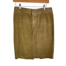 Ralph Lauren Vintage 100 Cotton Camel Corduroy Knee Length Straight Skirt Sz 8