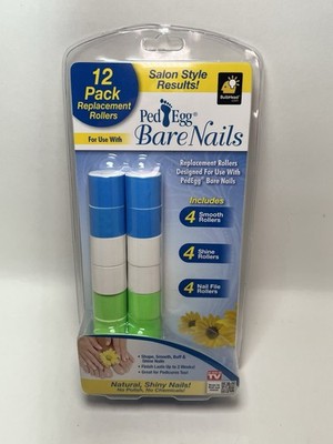 Ped Egg Bare Nails Replacement Rollers For Electronic Nail Care System NEW