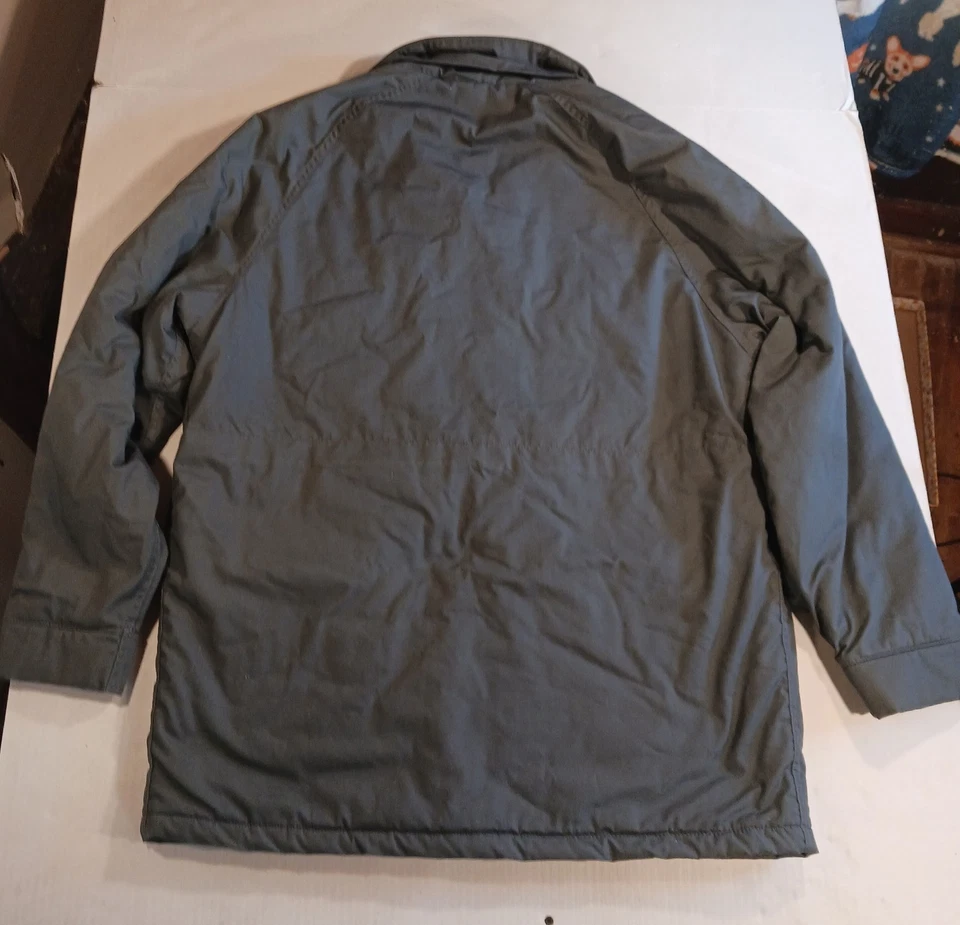 Woolrich Coat Mens Large Pockets Button Cotton Blend Charcoal Gray WARM - Image 2 of 4