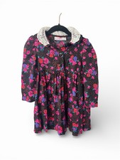Vintage Floral Dorissa Toddler Dress With Shoulder Pads Size 2