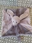 Doudou plat lapin gris mauve attache tétine Babou