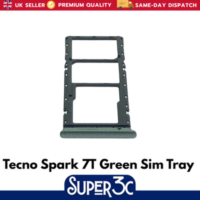 Für Tecno Spark 7T Ersatz Sim Tray Halter Slot (grün) - UK Verkäufer