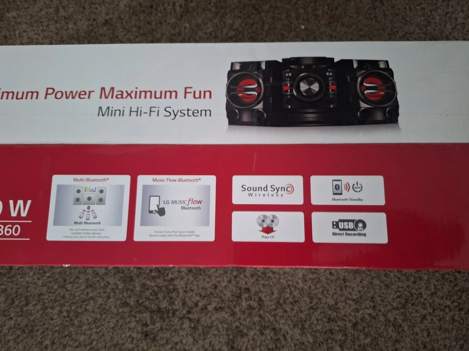 LG CM4360 Mini Hi-Fi Stereo System CD Player Bluetooth AM/FM USB MP3 CD-R/RW C4 - Image 3 of 4