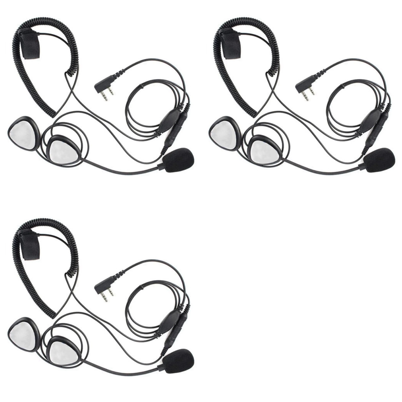 3X Helm-Headset, Wasserdichtes Motorrad-Headset, 2-Poliger Ptt-Motorrad-Kop4575-image