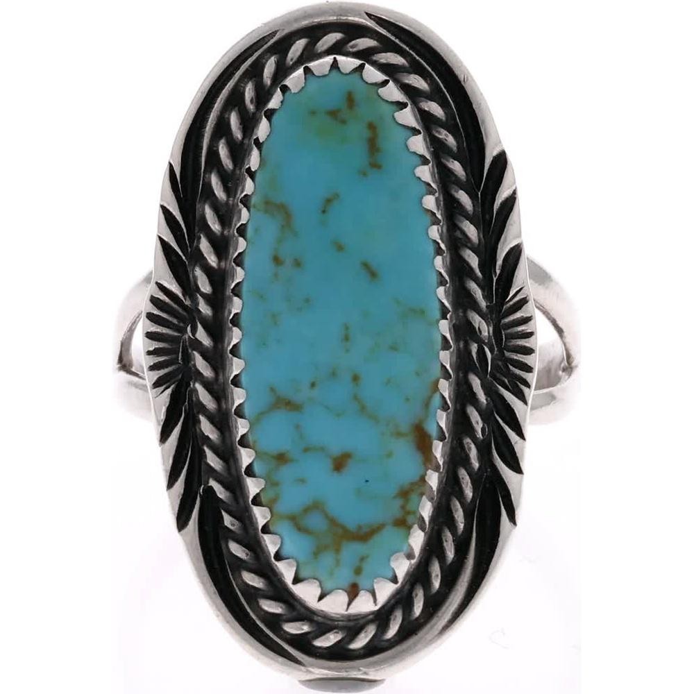 Sterling Silver Turquoise Ring Vtg Navajo Jewelry Old Pawn Native