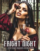 Fright Night Malbuch, Halloween & Horror Icons, Graustufen, Entspannung