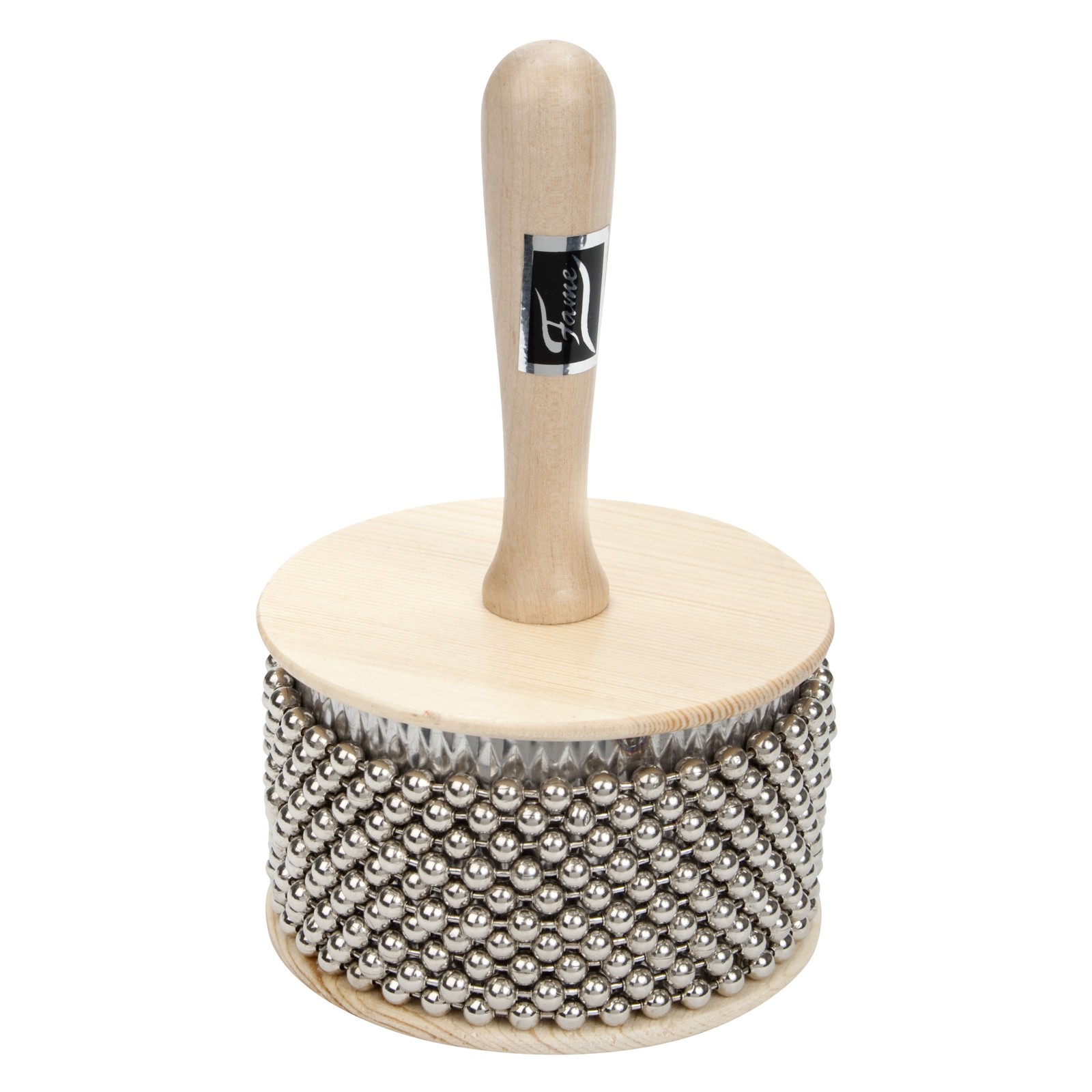 Standard Cabasa 4'' 11cm Holz-Shaker Naturfarbe Rostfreier Stahl Stahlkugelketten