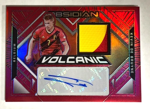 Kevin De Bruyne #1/1 Auto Jersey Patch Volcanic 2021-22 Panini Obsidian Soccer