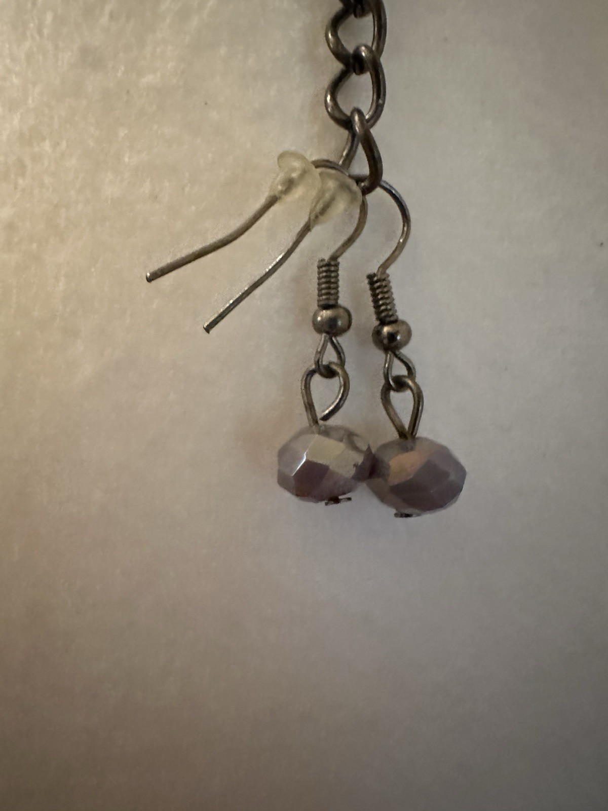 Statement Necklace Earring Set Lavender Purple Pe… - image 7