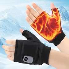Heated Gloves Electric Rechargeable Battery Hand Warm Windproof Thermal Winter