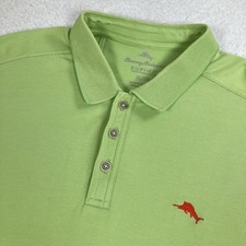 Tommy Bahama Lime Green Pique Mens XL Golf Short Sleeve Emfielder Polo Shirt