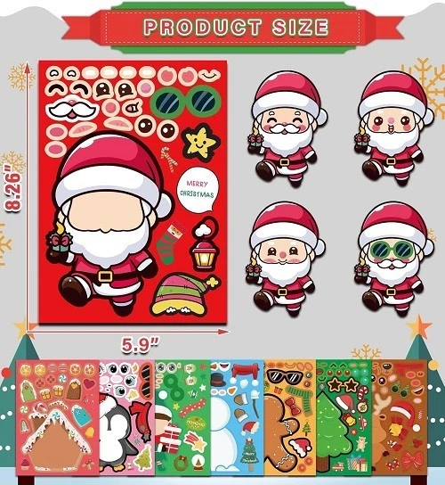 Favores de festa de Natal para crianças, pacote com 24 conjunto de papelaria escolar para meias S... - Imagem 4 de 4