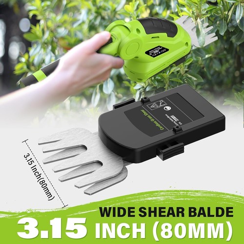 Sale! Cordless Hedge Trimmer, 2 in 1 Electric Hedge Trimmers & Grass Shears, 7.2 - Picture 2 of 7