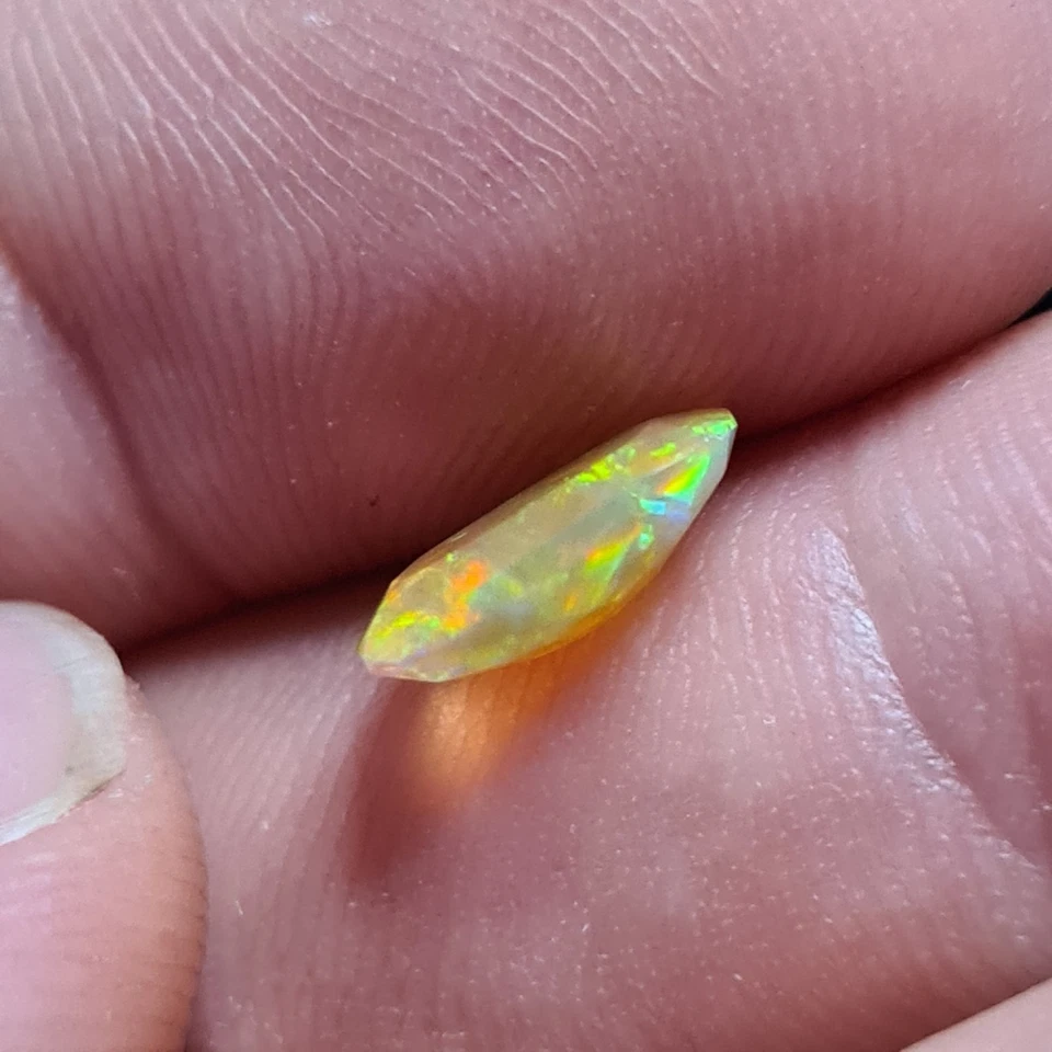 Ethiopian Multi Fire AAA Opal Long Cushion Facet Cut Natural Welo Opal Gemstone - Image 3 of 4