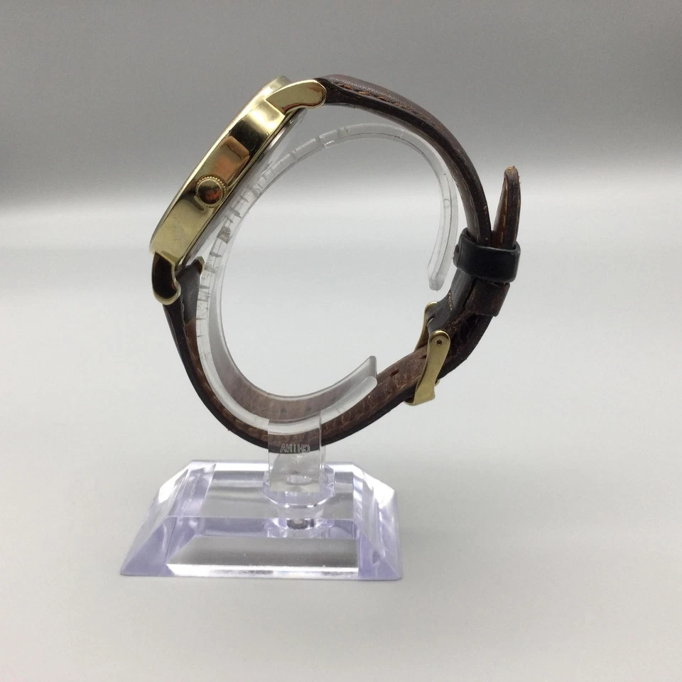 Reloj Timex Easy Reader Hombre 42mm Tono Dorado Cuero Marrón Indiglo Batería Nueva Foto 3 de 4