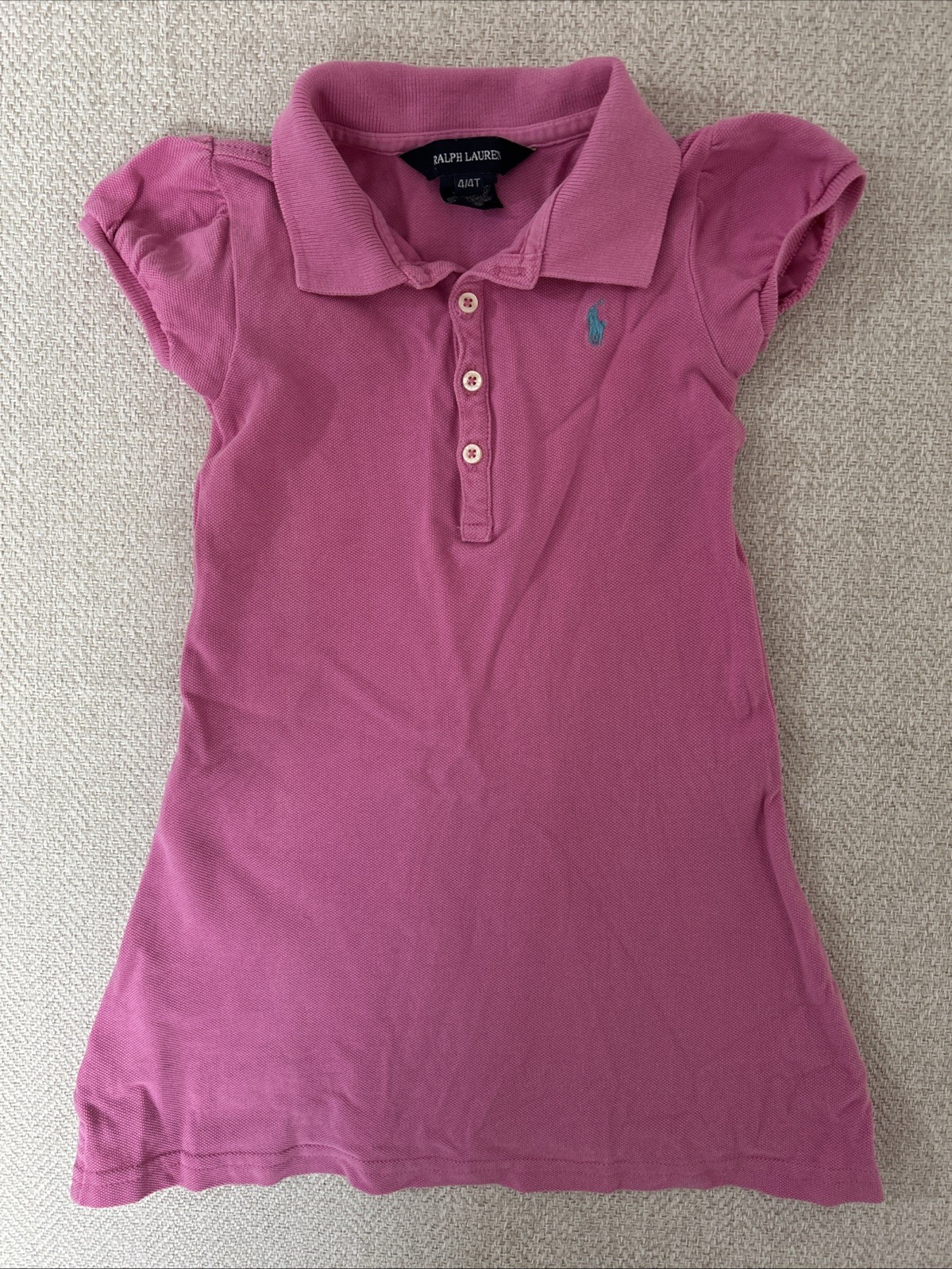 Ralph Lauren Dress Girls 4/4T Pink Polo Embroidered Pony Preppy