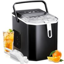 Antarctic Star 26Lbs Black Ice Maker Fast Ice Machine For Home And Camping