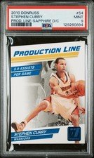 2010-11 Stephen Curry Donruss 26/49 Blue Production Line Sapphire D/C #54 PSA 9