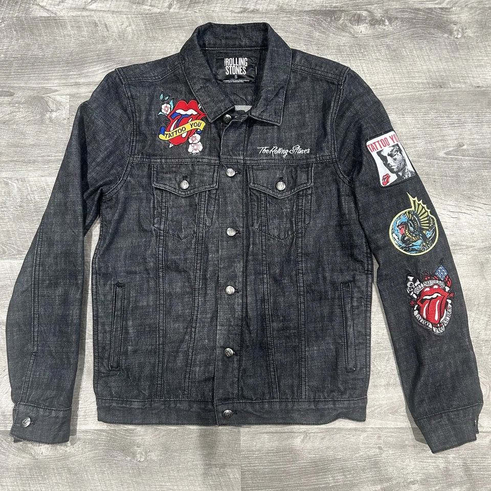 Rolling Stones Dragon Trucker Denim Jean Jacket Men SmallB Grunge Street Wear - Image 2 of 4