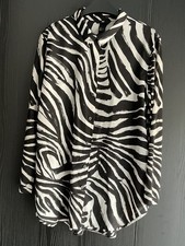 H&M ZEBRA PRINT LONGLINE BLOUSE/SIZE M/WORN ONCE