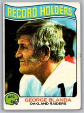 George Blanda 1975 Topps FOOTBALL #351 Oakland Raiders HOF OC Soft Corners