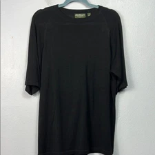 Norm Thompson Silk Short Sleeve Pullover Lightweight Sweater Large