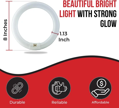 FC8T9/CW 22 Watt 8 Inch round T9 Fluorescent Circular Light Bulb, Cool White 410 - Picture 3 of 12