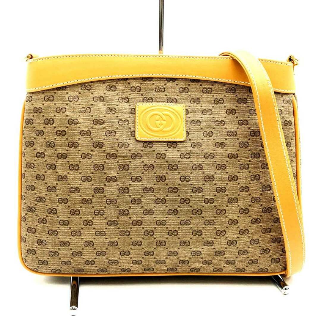 GUCCI Vintage Micro GG Crossbody Bag in Beige Brown PVC