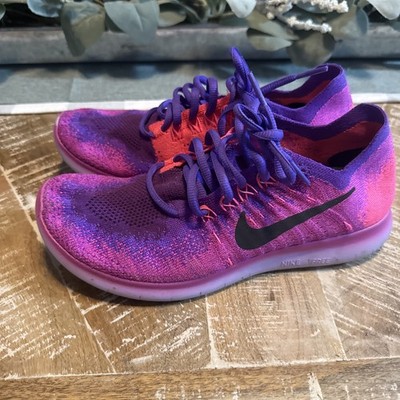Size 7 - Nike Free Rn Flyknit Pink and Purple Womens Running Shoes